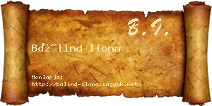 Bálind Ilona névjegykártya