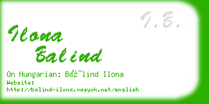 ilona balind business card